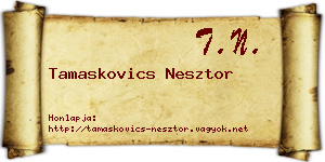 Tamaskovics Nesztor névjegykártya
